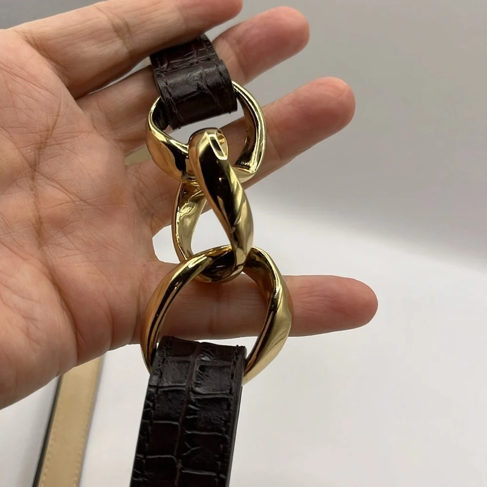 Talbots Black Croc Embossed Genuine Leather 1